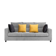 Hazer 3 Seater L Shape Sofa Set for Living Room (Grey Fabric) Left Side