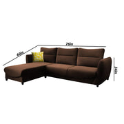 Stella LHS 4 Seater L Shape Sofa Set for Living Room (Brown) Premium Velvet Fabric Sofa