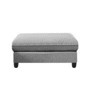 Amberlin 4 Seater Interchangeable L Shape Sofa with Ottoman for Living Room (Grey)
