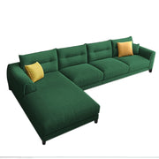 Hazer 6 Seater Sofa Set for Living Room (Green Fabric) Left Side Sofa