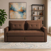 Treshta 2 Seater Pull-Out Premium Fabric Sofa Cum Bed Sofa Set for Living Room (Blue Fabric Color) Premium Fabric Sofa Set for Living Room
