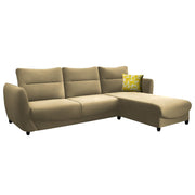 Stella RHS 4 Seater L Shape Sofa Set for Living Room (Cream) Premium Velvet Fabric Sofa