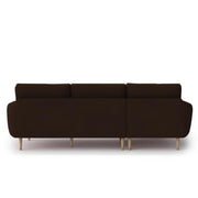 Lizel LHS 4 Seater L Shape Sofa Set for Living Room (Brown Fabric) Premium Velvet Fabric Sofa