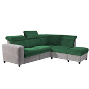 Nanzy 4 Seater L Shape Sofa Set for Living Room | Colour (Green Grey) Right Side