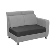 Emma RHS 6 Seater L Shape Sofa Set for Living Room (Black Grey Fabric)