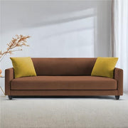 Casaliving Dominic 3 Seater Sofa Set for Living Room (Blue Fabric) Premium Fabric Sofa