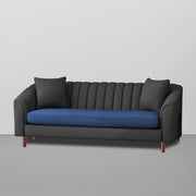 Casaliving Doraldo 3 Seater Sofa Set for Living Room (Black Blue Colour) Premium Fabric Sofa