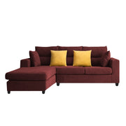 Hazer 4 Seater L Shape Sofa Set for Living Room (Marooon Fabric) Left Side
