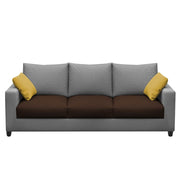 Rihan 3 Seater Sofa Set Living Room (Brown Grey Fabric)