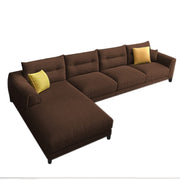 Hazer 6 Seater Sofa Set for Living Room (Brown Fabric) Left Side Sofa