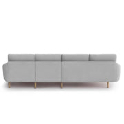 Lizel RHS 6 Seater L Shape Sofa Set with Center Table for Living Room (Grey Fabric) Premium Velvet Fabric Sofa