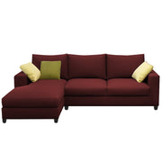 Rihan 4 Seater L Shape Sofa Set Living Room (Maroon Fabric) Left Side Sofa