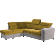 Nanzy 4 Seater L Shape Sofa Set for Living Room | Colour (Yellow Grey) Left Side