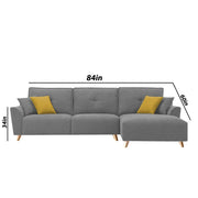 Antonio RHS4 Seater L Shape Sofa Set for Living Room (Grey Premium Fabric)