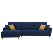 Antonio LHS 4 Seater L Shape Sofa Set for Living Room (Blue Premium Fabric)