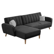 Rino LHS 4 Seater L Shape Sofa Set for Living Room (Black Fabric)