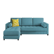 Sthone LHS 6 Seater L Shape Sofa Set for Living Room (Turquise Fabric)
