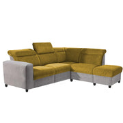 Nanzy 4 Seater L Shape Sofa Set for Living Room | Colour (Yellow Grey) Right Side