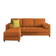 Sthone LHS 6 Seater L Shape Sofa Set for Living Room (Orange Fabric)