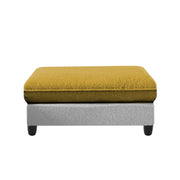 Amberlin 4 Seater Interchangeable L Shape Sofa with Ottoman for Living Room (Yellow Grey)