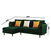 Croosen LHS 4 Seater L Shape Sofa Set for Living Room (Green Colour) Premium Velvet Fabric