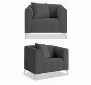 Eren 3+1+1 Seater Sofa Set for Living Room (Black Colour Fabric) Premium Fabric Sofa Set for Living Room