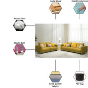 Minta 3+2 Seater Sofa Set for Living Room (Black Colour Fabric) Premium Fabric Sofa