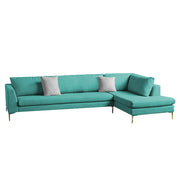 Romeio LHS 6 Seater L Shape Sofa Set for Living Room (Cream Fabric)