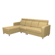 Emma RHS 6 Seater L Shape Sofa Set for Living Room (Cream Fabric)