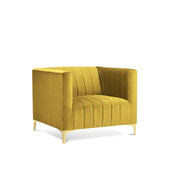 Canova 3+1 Seater Sofa Set for Living Room (Yellow) Premium Velvet Fabric Sofa