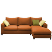 Rihan 4 Seater L Shape Sofa Set Living Room (Orange Fabric) Right Side Sofa