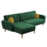 Rino LHS 4 Seater L Shape Sofa Set for Living Room (Green Fabric)