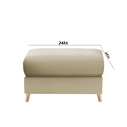 Lizel RHS 4 Seater L Shape Sofa Set with Center Table for Living Room (Cream Fabric) Premium Velvet Fabric Sofa