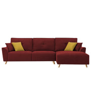 Antonio RHS 4 Seater L Shape Sofa Set for Living Room (Maroon Premium Fabric)