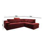 Elldona RHS 6 Seater Corner L Shape Sofa Set for Living Room (Maroon) Premium Fabric Sofa