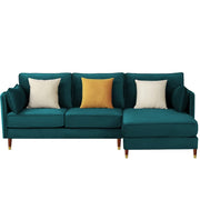 Croosen RHS 4 Seater L Shape Sofa Set for Living Room (Pine Colour) Premium Velvet Fabric