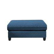 Amberlin 4 Seater Interchangeable L Shape Sofa with Ottoman for Living Room (Blue)