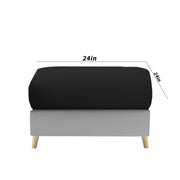 Lizel LHS 4 Seater L Shape Sofa Set with Center Table for Living Room (Black Grey Fabric) Premium Velvet Fabric Sofa