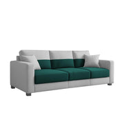 Aden 3 Seater Sofa Set with Ottoman for Living Room (Pine Grey Colour Fabric) Premium Fabric Sofa