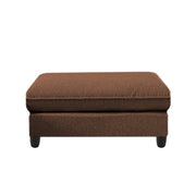 Amberlin 4 Seater Interchangeable L Shape Sofa with Ottoman for Living Room (Brown)