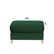 Lizel RHS 4 Seater L Shape Sofa Set with Center Table for Living Room (Green Fabric) Premium Velvet Fabric Sofa
