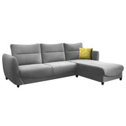 Stella RHS 4 Seater L Shape Sofa Set for Living Room (Grey) Premium Velvet Fabric Sofa