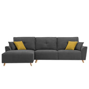 Antonio LHS 4 Seater L Shape Sofa Set for Living Room (Dark Grey Premium Fabric)