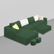Badger RHS 8 Seater L Shape Sofa Set with Center Table for Living Room (Grey Fabric) Premium Fabric Sofa