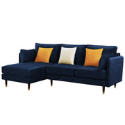 Croosen LHS 4 Seater L Shape Sofa Set for Living Room (Blue Colour) Premium Velvet Fabric