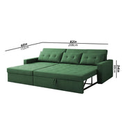 Casaliving Treshta 4 Seater LHS L - Shape Pull-Out Sofa Cum Bed with Storage Sofa for Living Room (Brown Fabric Color) Premium Fabric Sofa Set for Living Room Sofa Cum Bed