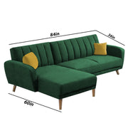 Rino LHS 4 Seater L Shape Sofa Set for Living Room (Green Fabric)