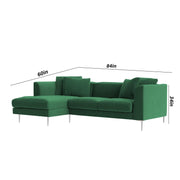 Vesco LHS 4 Seater L Shape Sofa Set for Living Room (Green) Premium Fabric Sofa