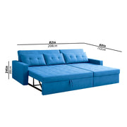 Casaliving Treshta 4 Seater LHS L - Shape Pull-Out Sofa Cum Bed with Storage Sofa for Living Room (Brown Fabric Color) Premium Fabric Sofa Set for Living Room Sofa Cum Bed