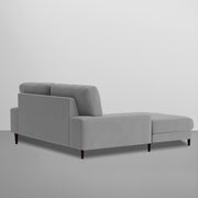 Latieo LHS 2 Seater Lounger L Shape Sofa Set for Living Room (Grey) Premium Fabric Sofa